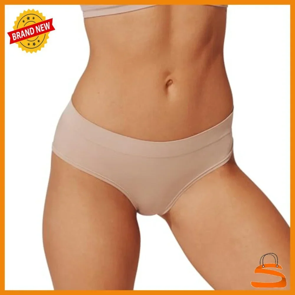 Seamless Hipster Panties Set, 5-Pack, Breathable Nylon Spandex, Low Rise